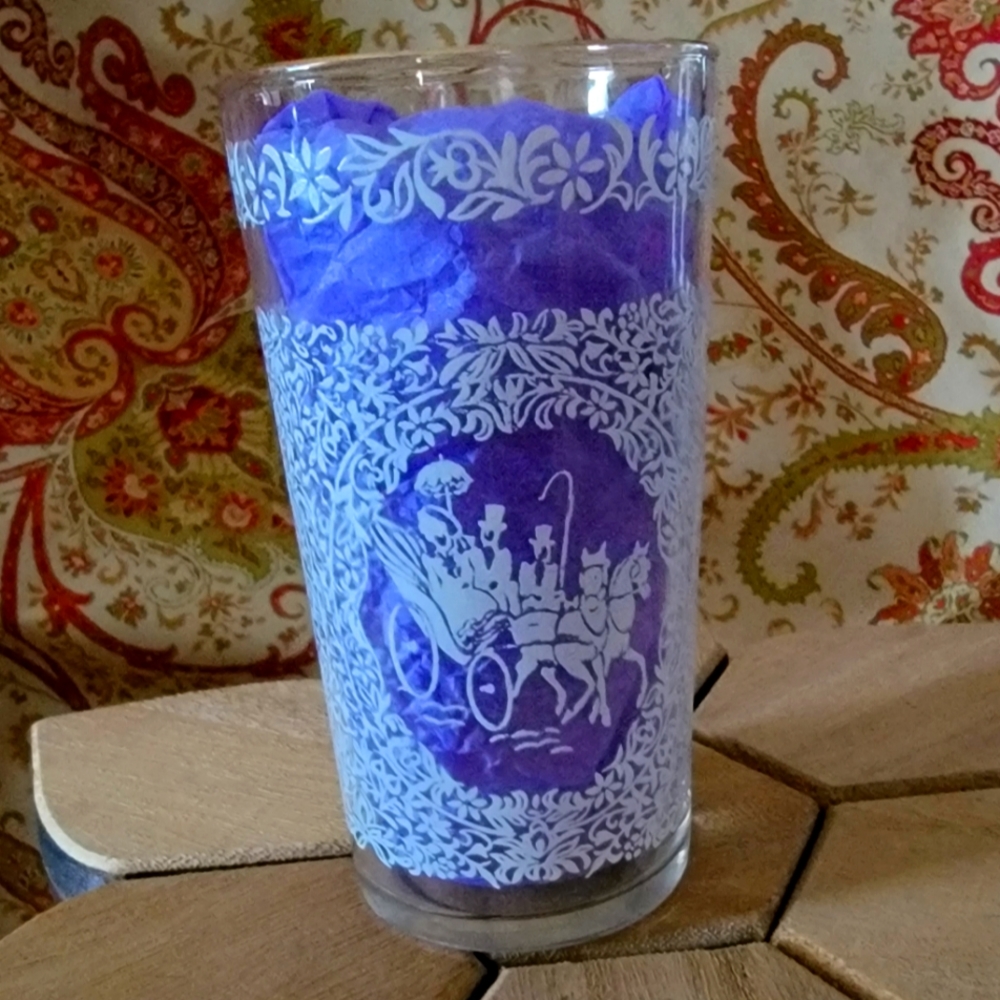 6 Vintage Colonial Horse Carriage Tumblers